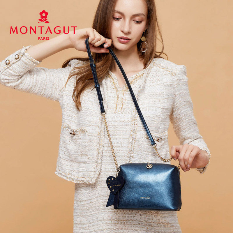 梦特娇新品单肩流行金属个性贝壳包 梦特娇皮具女士包袋