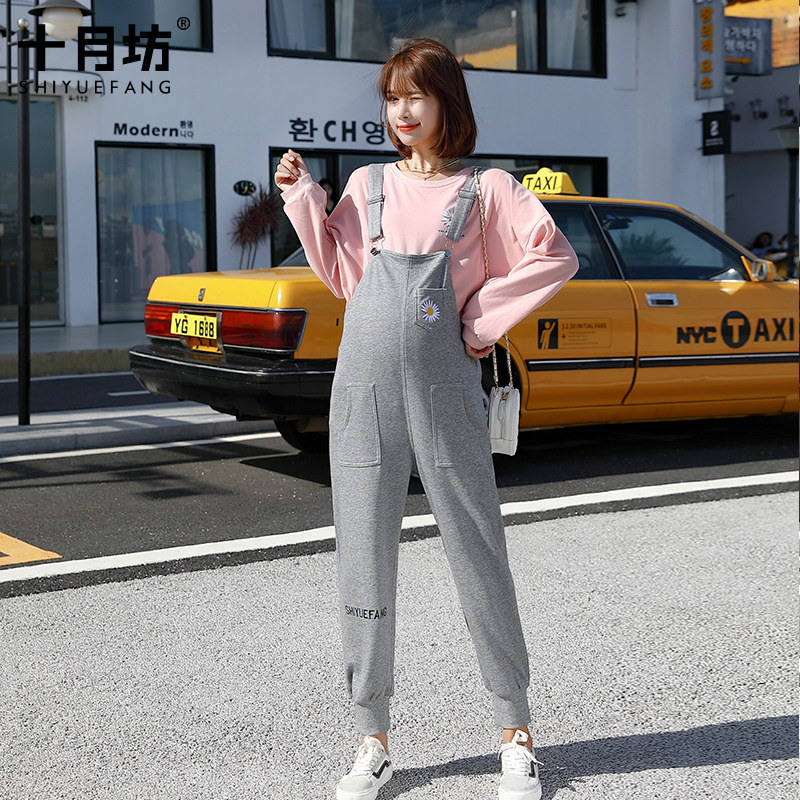 孕妇装春秋季宽松时尚长裤背带裤子 十月坊孕妇打底裤