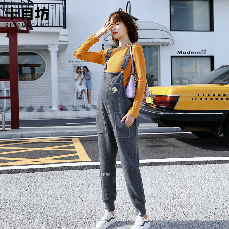 孕妇装春秋季宽松时尚长裤背带裤子 十月坊孕妇打底裤