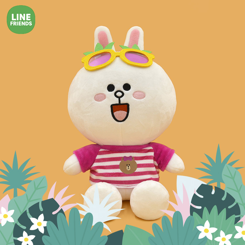 正版LINE FRIENDS布朗熊可妮兔毛绒玩具卡通动漫玩偶生日礼物_虎窝淘