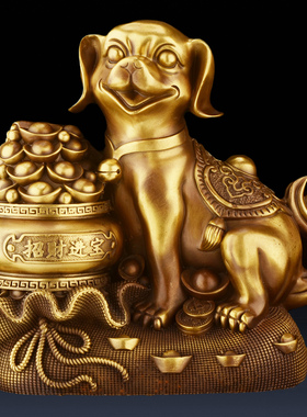 铜狗摆件纯铜西北缺角生肖狗