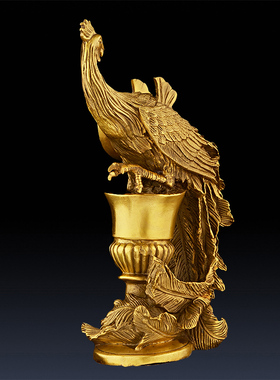 铜凤凰摆件纯铜结婚礼品