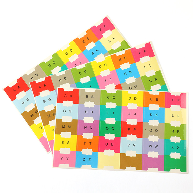 1.5cm小号字母对折索引标签文件资料分页手帐不干胶标签字典贴纸