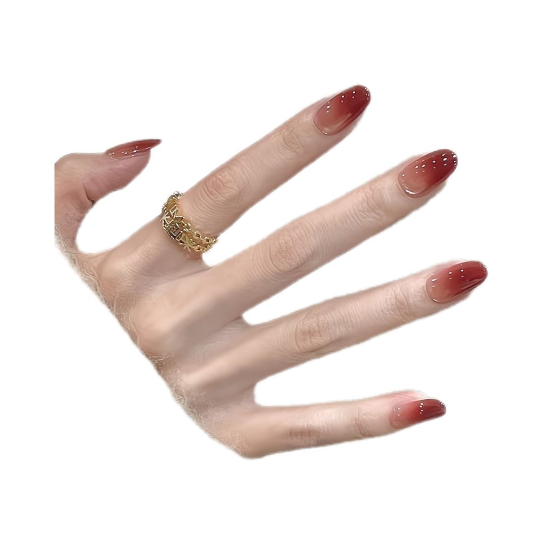 浆果红茶秋冬新款贴片清冷渐变御姐猫眼美甲手工穿戴高级显白气质,淘宝优惠券,粉丝福利购,淘宝优惠卷