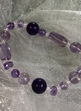 紫水晶手串串珠女小众设计轻奢