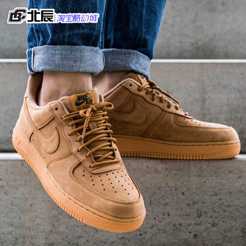 Nike Air Force1空军一号AF1男女小麦低帮板鞋AA4061-200 943312