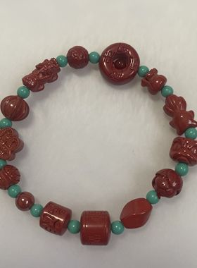 花道语阁原矿帝王砂多宝手串回纹绿松石手链本命年新中式国风如意