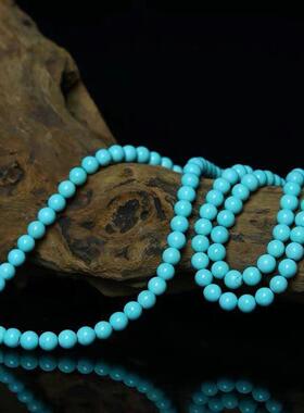 花道语阁湖北优化绿松石手串108佛珠正品男女手链毛衣链配饰