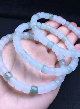 花道语阁天然天山翠玉老型珠单圈手链晴水手串新中禅意小众饰品