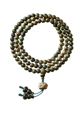 花道语阁玉檀香绿檀木手串108颗紫檀好运佛珠手链68mm男女士情侣