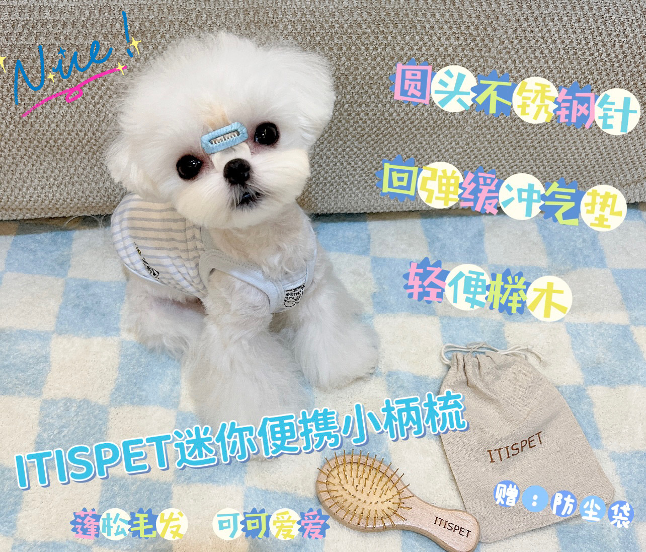 YCANCAN 宠物赛级犬专用美容狗狗皮筋不伤毛西施马尔济斯约克夏