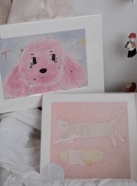 Hi Lovely.酉阿丙治愈系小动物微喷画家居装饰画温暖你的礼物
