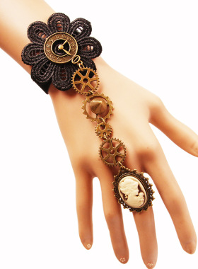 齿轮公爵蒸汽朋克欧美女蕾丝手链