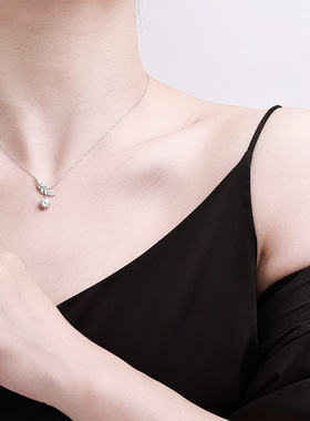 闪亮银饰星辰梦羽纯银项链羽毛吊坠2025年新款轻奢小众高级锁骨链