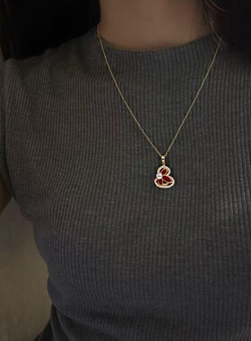 本命年新中式珍珠葫芦吊坠项链