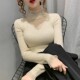 Half turtleneck lace stitching hollow sweater women's fashionable slim inner knitted bottoming shirt women's top autumn and winter new style