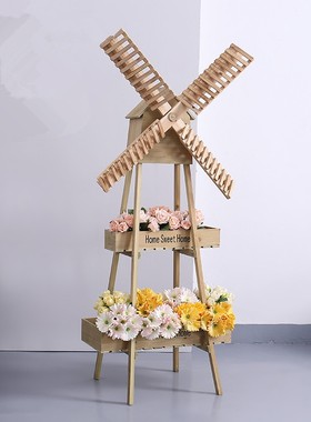 田园创意风车摆件家居阳台