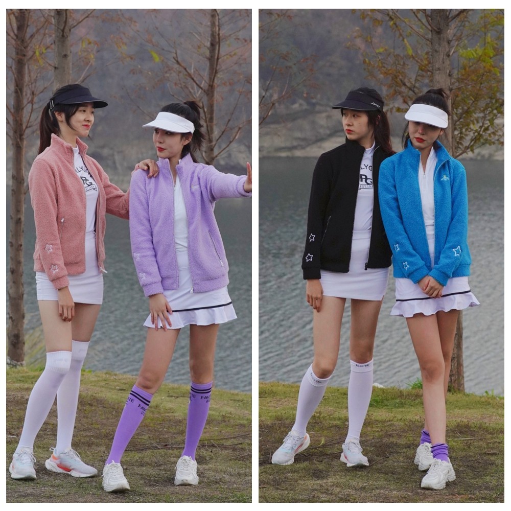 韩国高尔夫女装秋冬外套羊羔绒保暖防风夹克golf运动户外毛绒衣服,淘宝优惠券,粉丝福利购,淘宝优惠卷