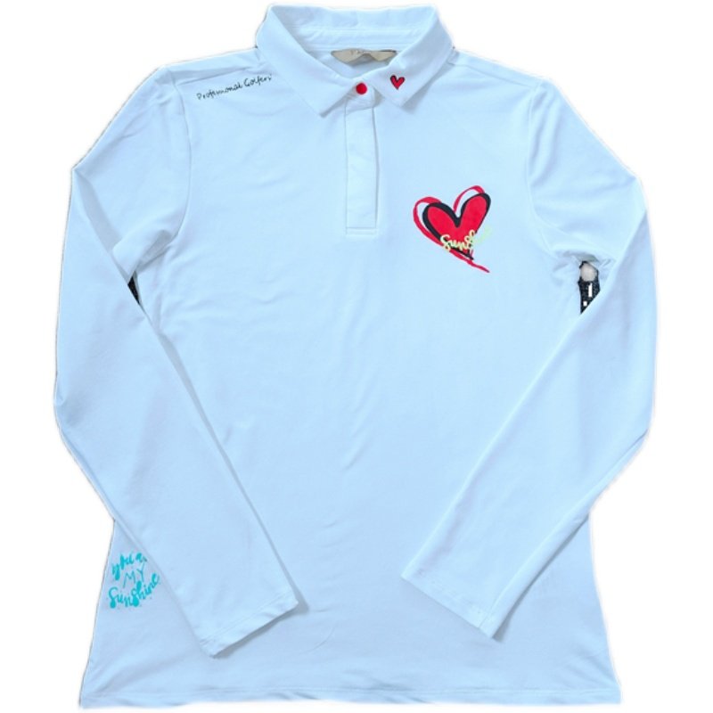 韩国高尔夫女装长袖t恤polo衫爱心秋衣服golf球速干吸汗透气运动,淘宝优惠券,粉丝福利购,淘宝优惠卷