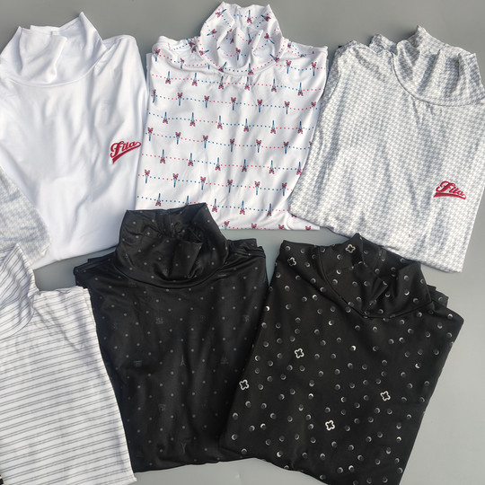 日本东丽面料高尔夫女装半高领长袖打底衫polo保暖加绒防晒t恤衣