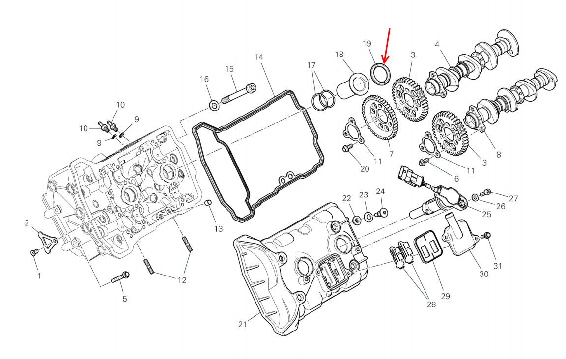 全新原装杜卡迪街霸 V4 V4S 揽途V4 V4S缸头胶垫气门室盖垫橡胶垫 - 图1