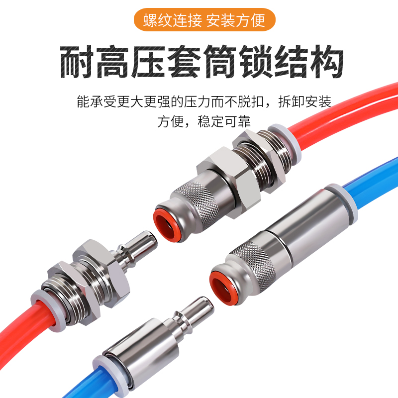 气管快速接头KK2S/KK2P-04H/04E/06H/06E小体气动PU管快接插SMC型 - 图2