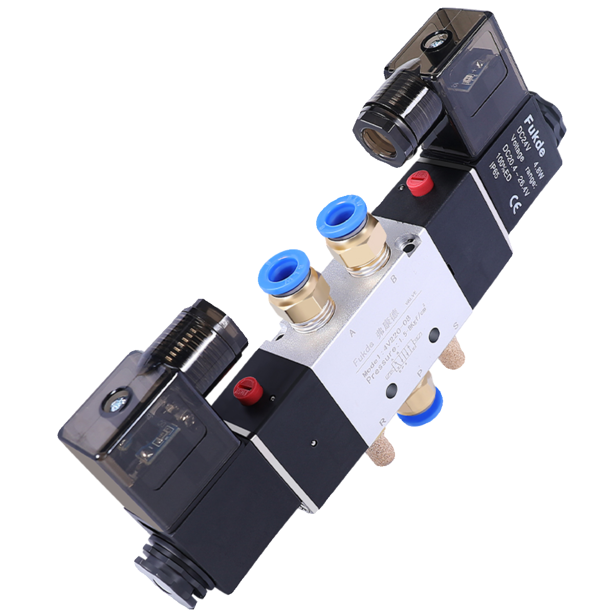 4V220-08气动电磁阀320一10双头控线圈24V二位五通气缸控制换向阀,淘宝优惠券,粉丝福利购,淘宝优惠卷