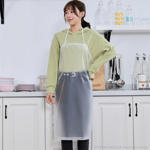 防水围裙 PVC工作服餐厅厨房水产油男女家用透明食品厂胶洗碗专用 - 图2