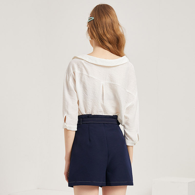 简朵2020秋季新款百搭潮流露肩t恤 简朵T恤