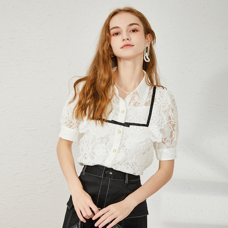  简朵蕾丝衫/雪纺衫