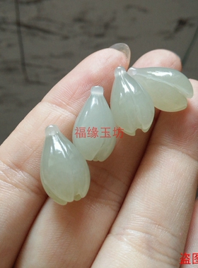diy和田玉青海料项链耳环小挂坠