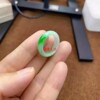 Jade green ring Myanmar old pit material ring