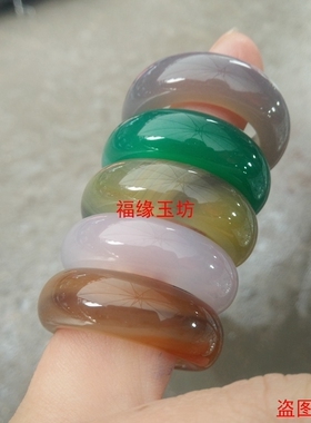 纯玛瑙水晶戒指时尚玉髓大拇指