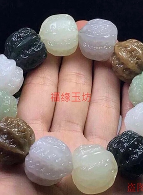 天然新疆和田玉核桃手串