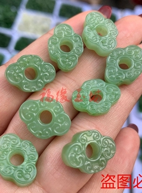 碧玉小配饰男女款中国结回纹珠