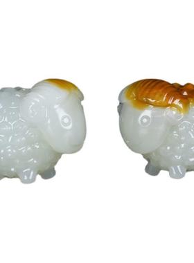 和田玉糖玉籽料生肖羊喜羊羊挂件