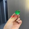 High ice green jadeite large egg-shaped earrings ring simple fashionable versatile earrings imperial green adjustable
