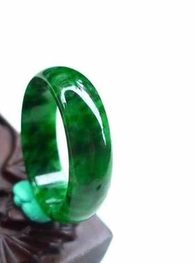 缅甸翡翠戒指飘花满绿男女款
