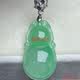 Pure natural Burmese jade full green gourd jade pendant