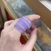 Burmese jade waxy ice seed ring pink purple jade ring natural light real shot ice seed violet jade ring