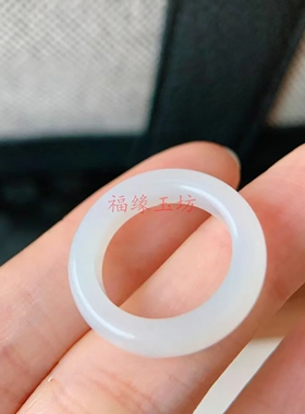 和田玉古风简约玉石指环