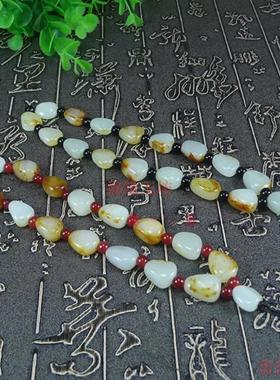 精品天然新疆和田玉手把件挂绳原石籽料随形把件绳男女同款手饰