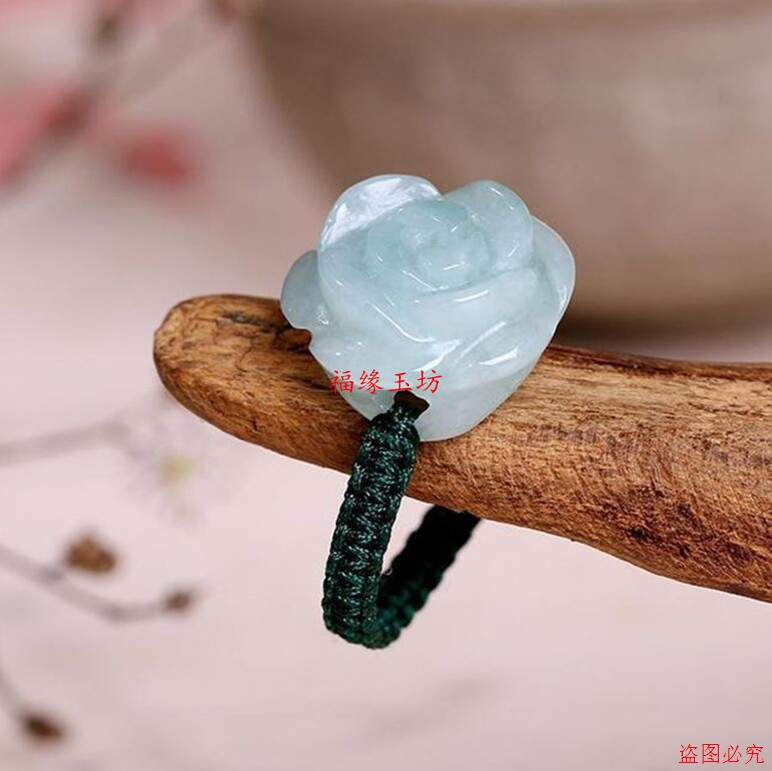 Jade rose ring hand-woven couple model