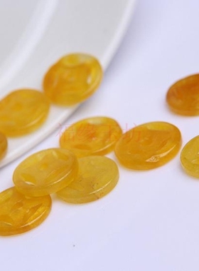 diy翡翠色钱币平安扣圆片黄玉