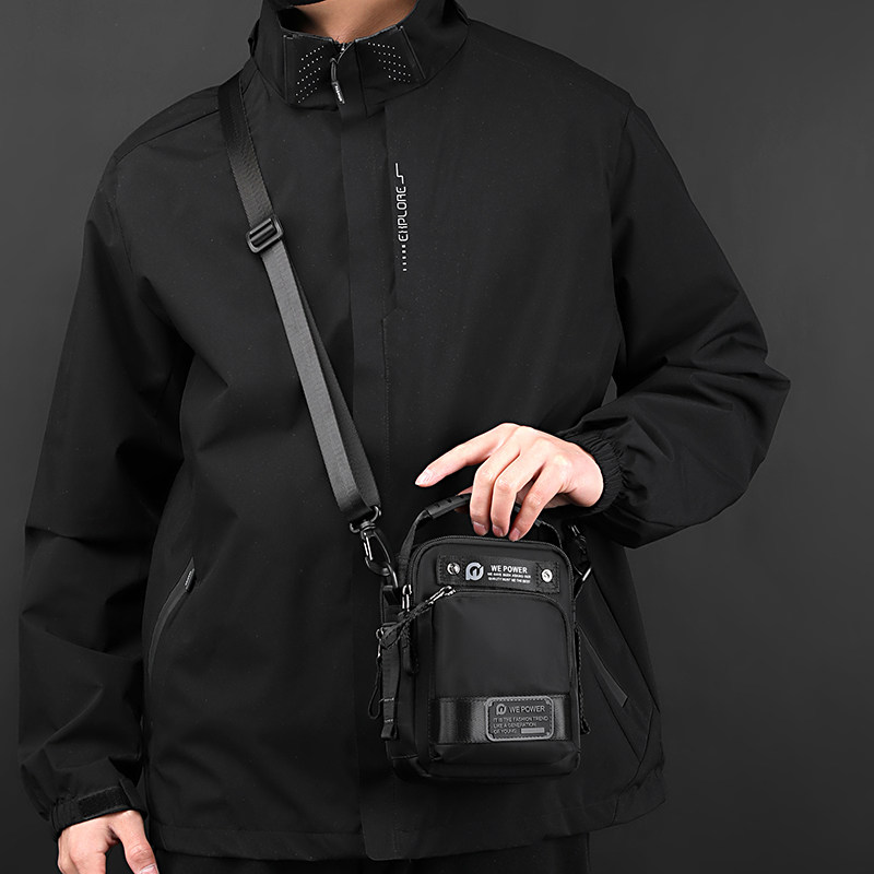 2025新款男士单肩包迷你手机包防水户外多功能腰包休闲百搭斜挎包,淘宝优惠券,粉丝福利购,淘宝优惠卷