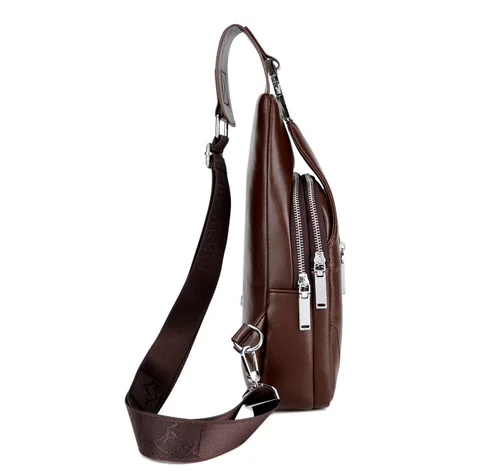 Нагрудная сумка, мужская сумка на одно плечо, сумка через плечо для отдыха для путешествий, рюкзак, из натуральной кожи