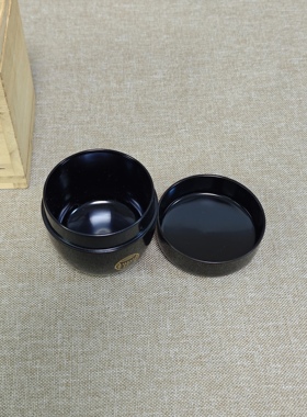 日本进口中古全新正品木胎漆器茶枣茶入手工金莳绘银杏叶