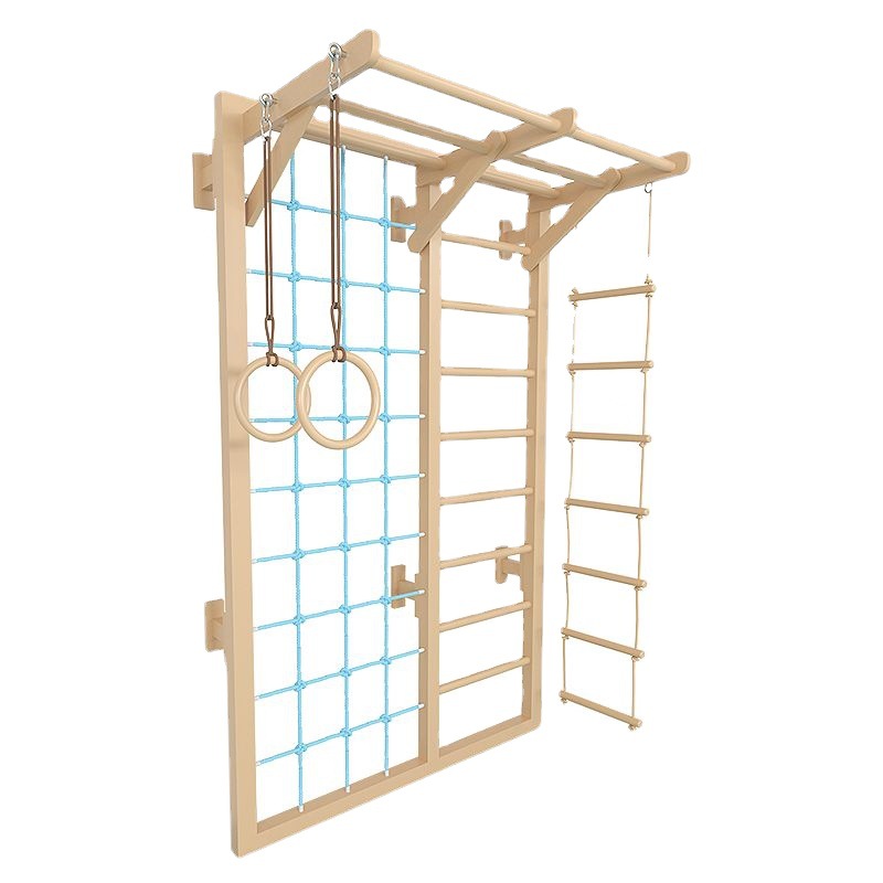 幼儿园早教攀爬架攀爬墙室内运动攀爬网梯儿童攀岩墙感统训练秋千-图3