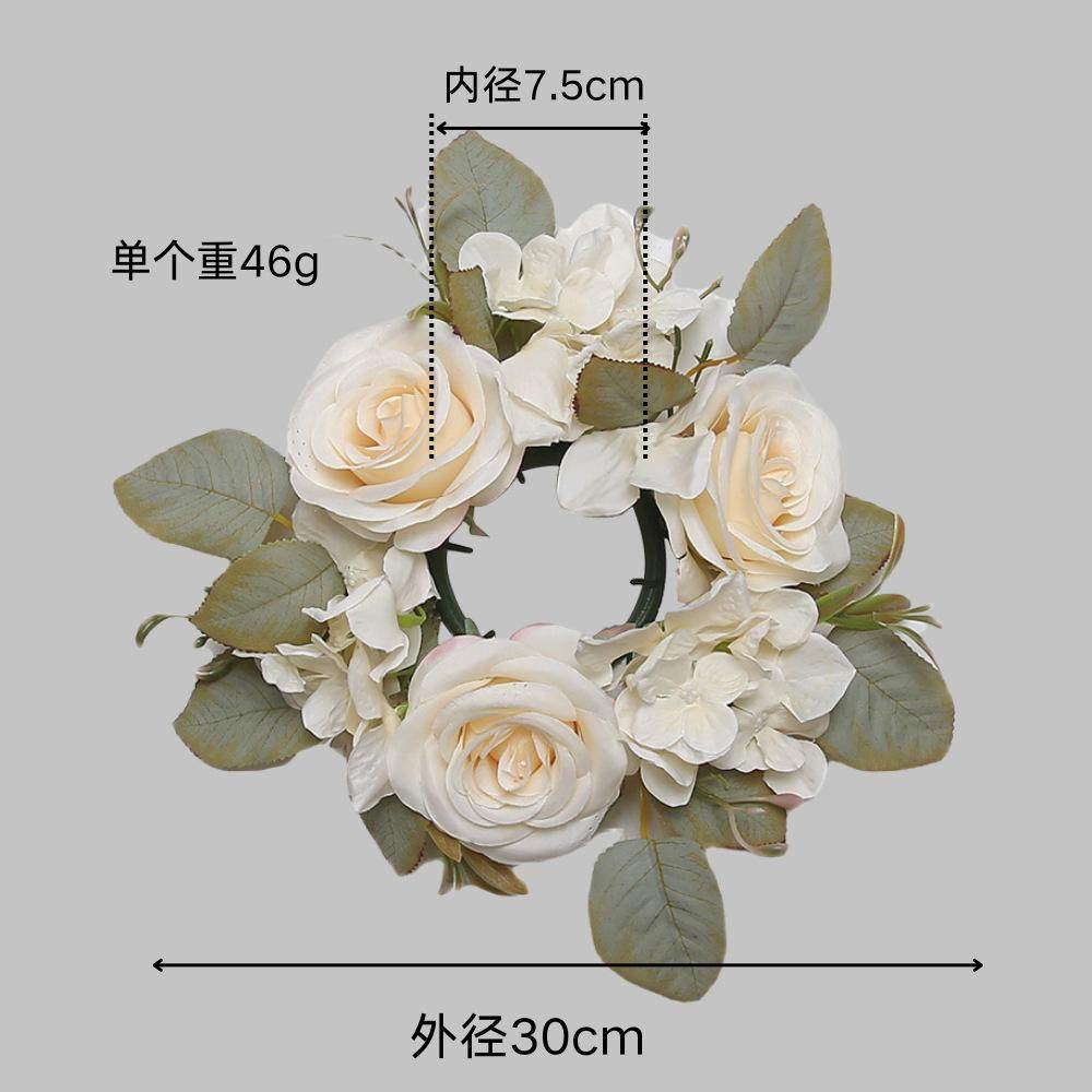 仿真花玫瑰花环绣球烛台花环小清新ins婚庆家居摄影客厅摆件假花,淘宝优惠券,粉丝福利购,淘宝优惠卷