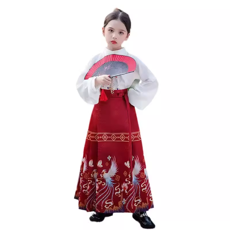 儿童马面裙套装日常2024新款春夏演出汉服男女童小个子新中式国风 - 图3